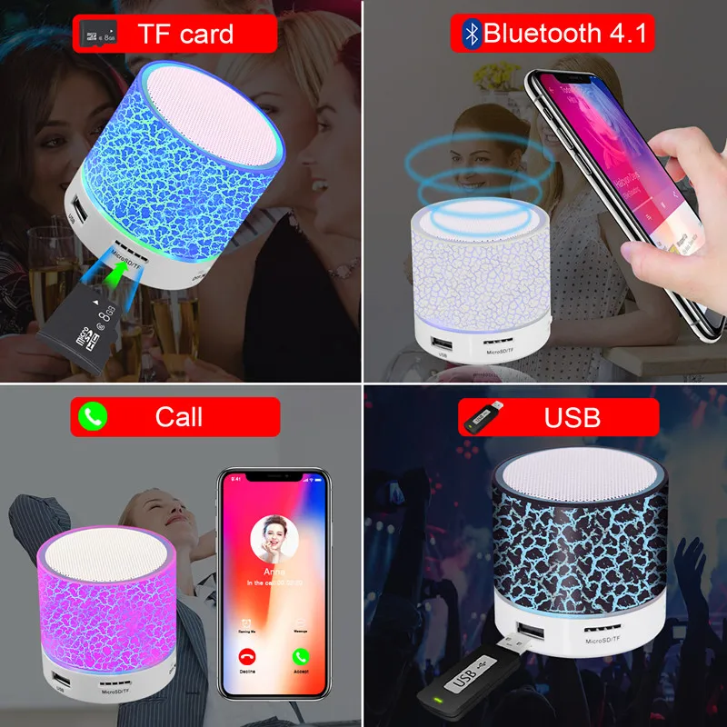 DancingLight™ Mini LED Bluetooth Speaker - compact, portable design with premium sound quality and advanced features