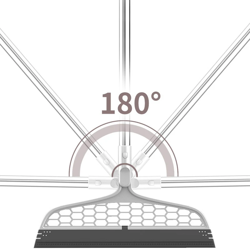 Versatile 3-in-1 Silicone Cleaning Broom for Floors, Windows, and More - Effective Cleaning Tool with Long Handle and 180-Degree Rotation