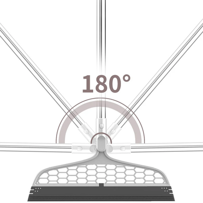 Versatile 3-in-1 Silicone Cleaning Broom for Floors, Windows, and More - Effective Cleaning Tool with Long Handle and 180-Degree Rotation