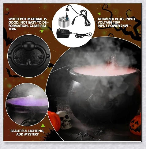 A bewitching Halloween mist maker with color-changing LED lights, perfect for setting a spooky atmosphere in your Kiwi home.