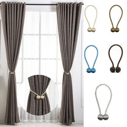 Magnetic curtain tie-backs in various NZ-inspired colours for easy window customisation