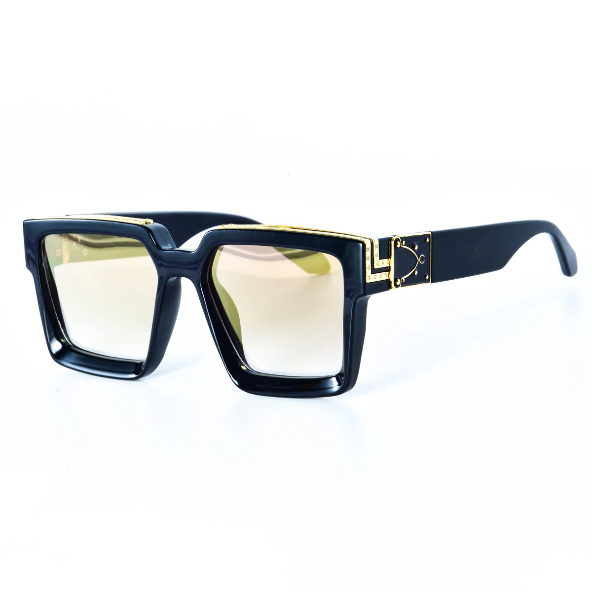 Symmetry™ UV400 Unisex Square Luxury Sunglasses in various colors, including gold, black, and leopard print.