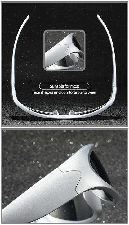 Stylish mirror sunglasses with a futuristic design, providing 100% UV protection and anti-reflective coating for Kiwis