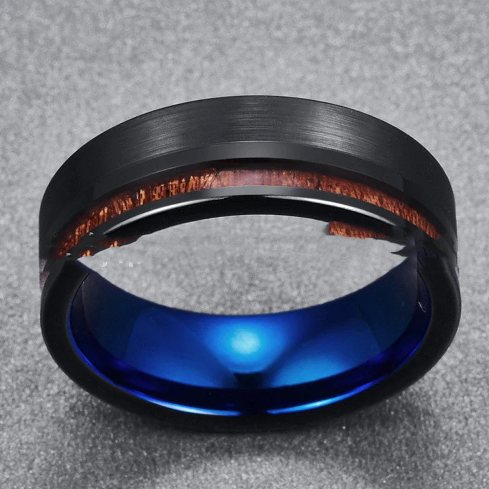 Stylish frosted tungsten steel ring with a sleek, modern design for the discerning Kiwi gentleman