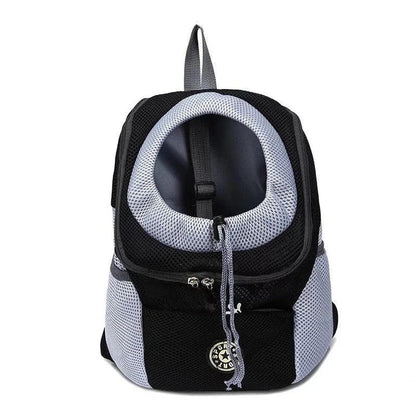 A compact dog carrier backpack with a head hole for your small dog to enjoy the ride comfortably and securely.