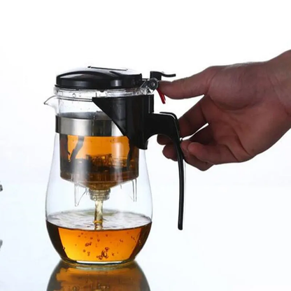 Elegant Japanese Glass Teapot with advanced filtering system, ergonomic handle, and range of sizes to suit individual or group tea servings