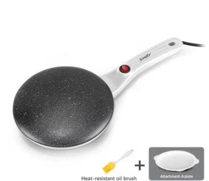 Breakfast Crepe Maker Spherical Non-Stick Baking Pan with one-stick flipping mechanism for easy, mess-free crepe preparation