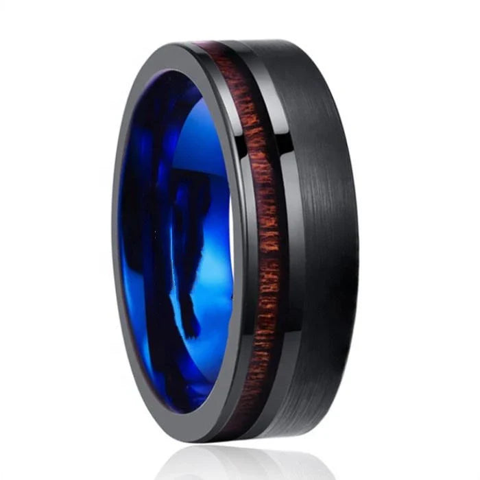 Stylish frosted tungsten steel ring with a sleek, modern design for the discerning Kiwi gentleman