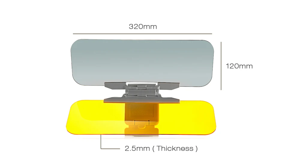 Glare-Blocking HD Car Sun Visor with Dual-Panel Design for Day and Night Driving