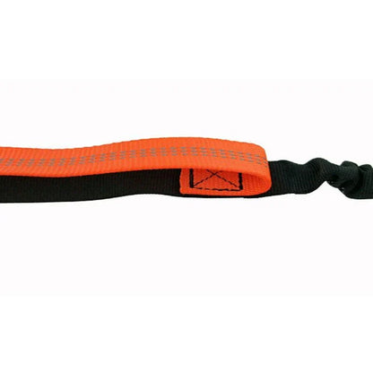 Elastic dog leash with adjustable waist strap, made of premium nylon and rubber materials for durability and safety