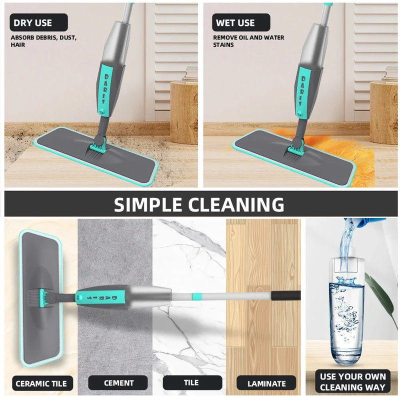 Shopfluxpro NZ Efficient 360° Rotating Microfiber Mop for Spotless Floors