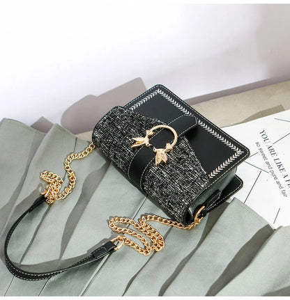 Elegant ladies chain shoulder bag made of premium artificial leather with a fashionable chain strap, perfect for Kiwi women.