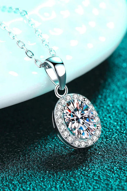 Elegant 1 Carat Moissanite Pendant Necklace in 925 Sterling Silver with Rhodium Plating, Crafted in Aotearoa