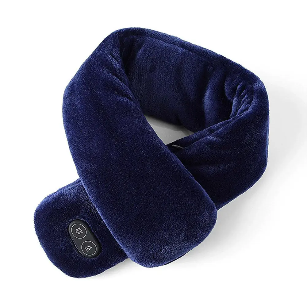 USB-powered heated winter scarf with fleece fabric, adjustable heat and massage settings for warmth and comfort in cold New Zealand weather