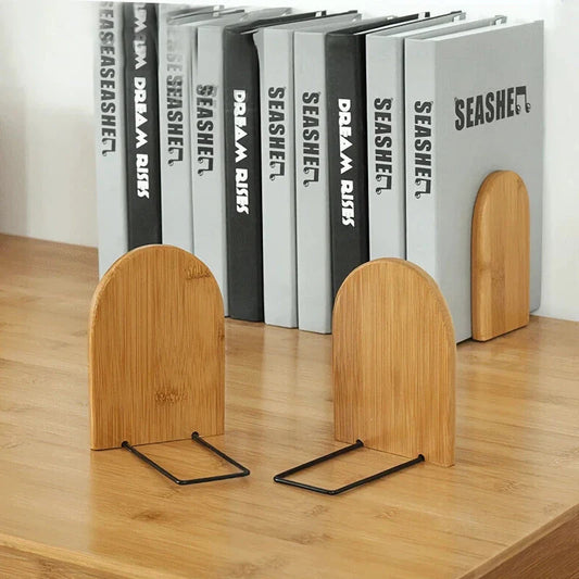 Natural Bamboo Desktop Organiser and Bookend - Stylish and Functional Desk Accessory for Kiwi Workspaces