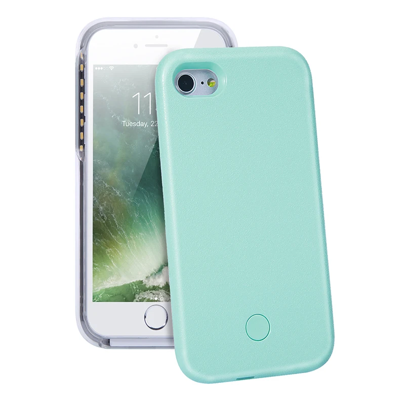 Selfie LED Glowing Phone Case in White, featuring a built-in LED lighting system for flattering selfie lighting