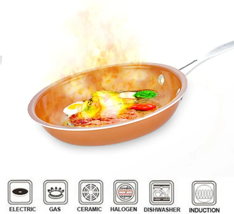 CermiTech™ Premium Non-Stick Copper Pans - Durable, Versatile, and Easy to Use Cookware