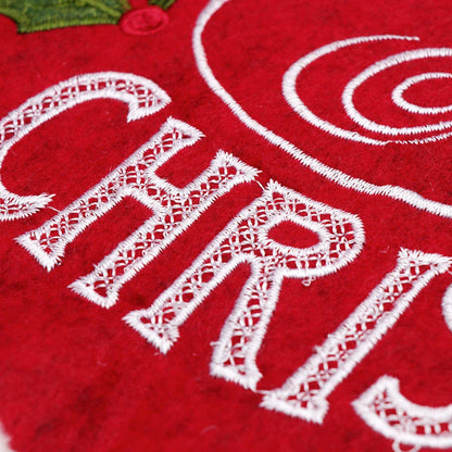 Festive Christmas Tree Skirt with Red Leaf Pattern for Cozy Kiwi Homes