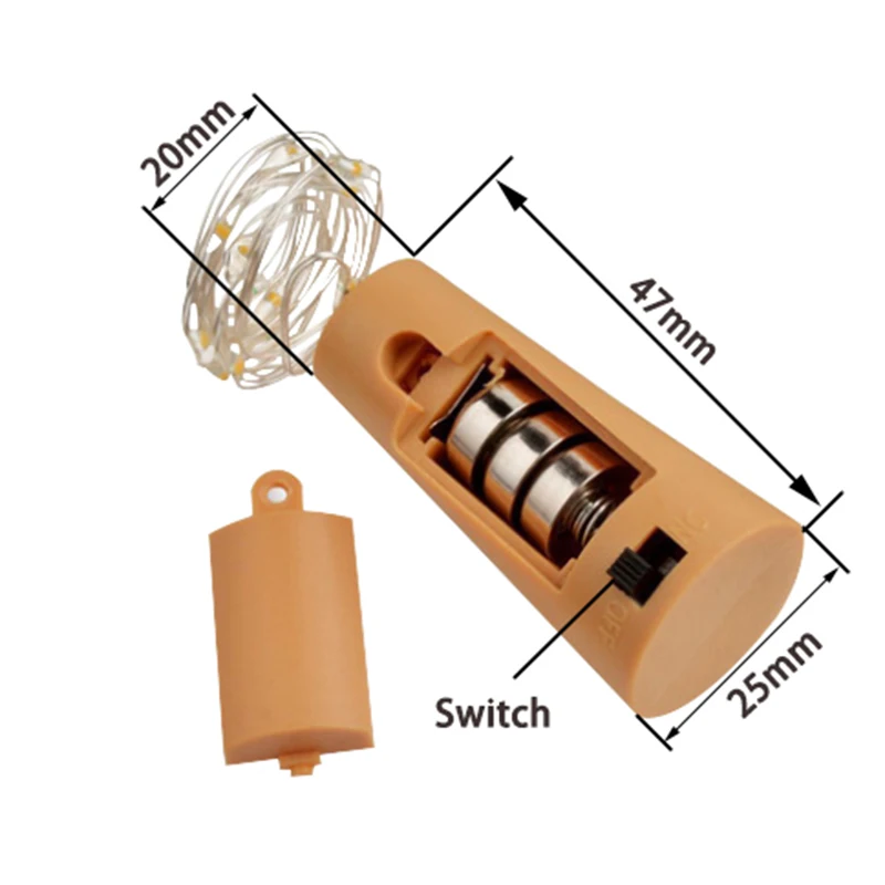 Decorative Bottled LED Lights - 2m copper wire fairy lights for upcycling empty glass bottles into festive displays