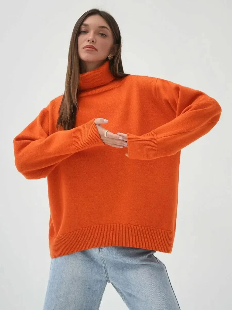 Cosy oversized knitted jumper in blue, perfect for staying warm and comfortable on chilly Kiwi days