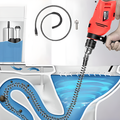 Drain Dredging Drill-Powered Unblocker - Effortlessly unclog sinks, bathtubs, toilets, and more with this versatile plumbing tool