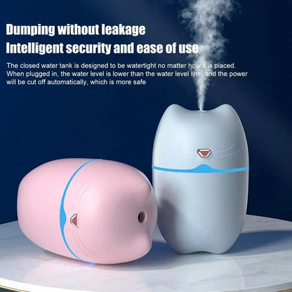 Portable car indoor humidifier with large water tank, quiet operation, and aromatherapy function