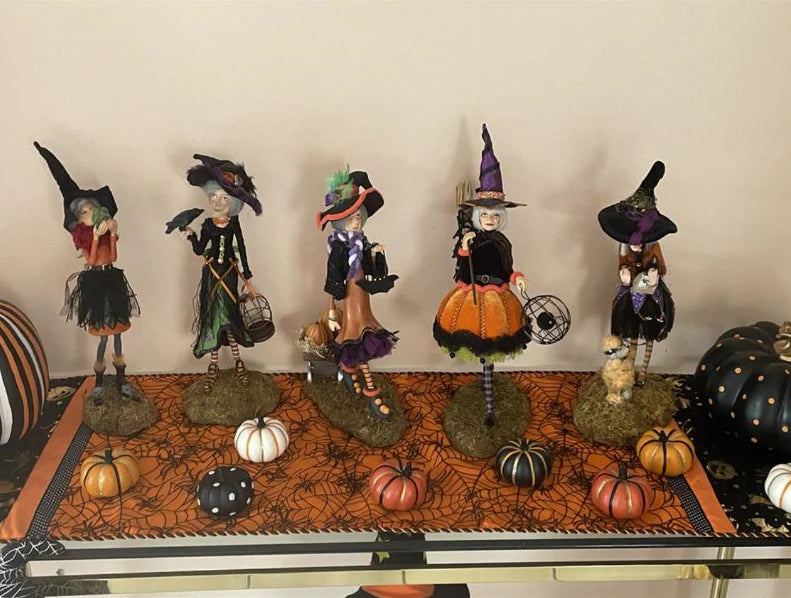 Enchanting Witch Figurine, a captivating tabletop decoration for Kiwi Halloween celebrations