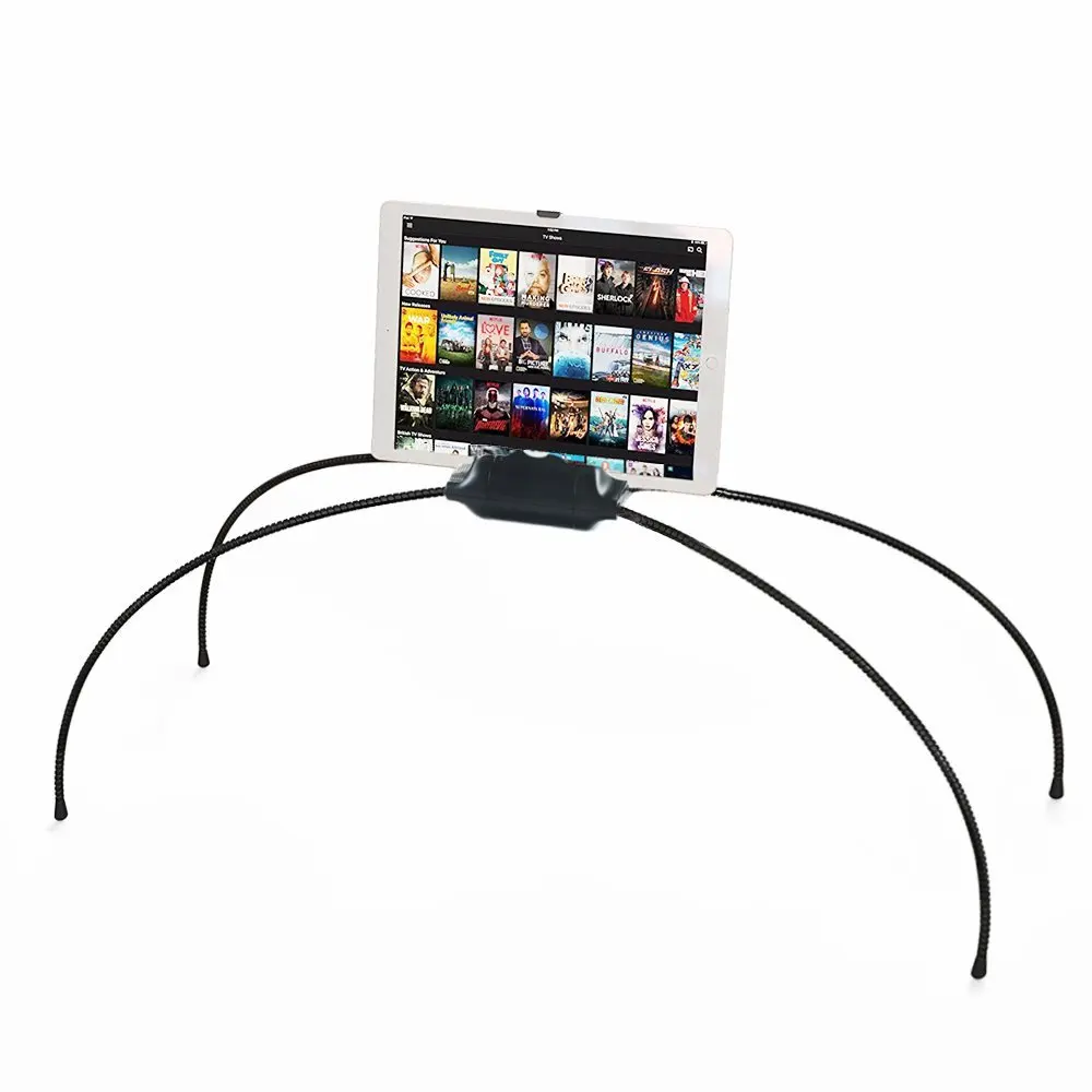 Adjustable 'Spider' Tablet Stand with flexible legs, holding a tablet in an optimal viewing position