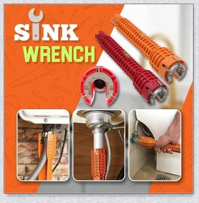 The Plumber's Sink Wrench - a versatile, high-quality tool designed for easy access to tight spaces in plumbing installations and repairs.