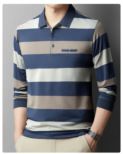 Kiwi-designed fashion t-shirt with colorblock striped pattern and long sleeves