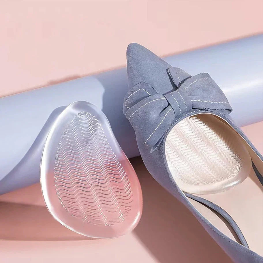 Comfortable, transparent high heel insoles with silicone cushioning and anti-skid design, perfect for Kiwi women who love their heels