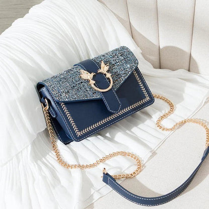 Elegant ladies chain shoulder bag made of premium artificial leather with a fashionable chain strap, perfect for Kiwi women.