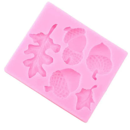 Autumn Forest Cake Decorating Mold - Silicone mold for creating intricate leaf and tree designs on cakes, cupcakes, and other baked goods